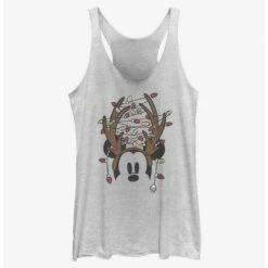 Promo ⭐ Disney Mickey Mouse 😀 Christmas Light Antlers Girls Tank 👍