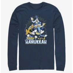 Budget 🌟  Disney Mickey Mouse Happy Hanukkah Friends Long-Sleeve T-Shirt 👍