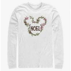 Discount 💯 Disney Mickey Mouse Noel Mistletoe Ears Long-Sleeve T-Shirt ❤️
