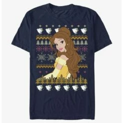 Best reviews of 🔔 Disney Princesses Belle Teacups Ugly Christmas Extra Soft T-Shirt ✨