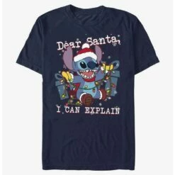 Deals ✔️ Disney Lilo & Stitch Dear Santa, I Can Explain Extra Soft T-Shirt ⭐
