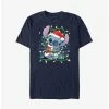 Outlet 💯 Disney Lilo & Stitch Santa Stitch Christmas Lights Extra Soft T-Shirt 🌟