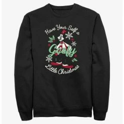 Promo ⌛ Disney Goofy Little ❤️ Christmas Black Sweatshirt ✔️