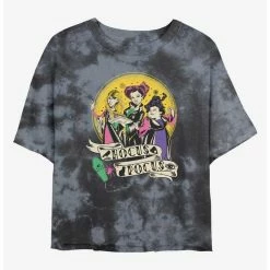 Cheap 🎁  Disney Hocus Pocus Sanderson Sisters Badge Tie-Dye 🔥  Girls Crop T-Shirt ❤️