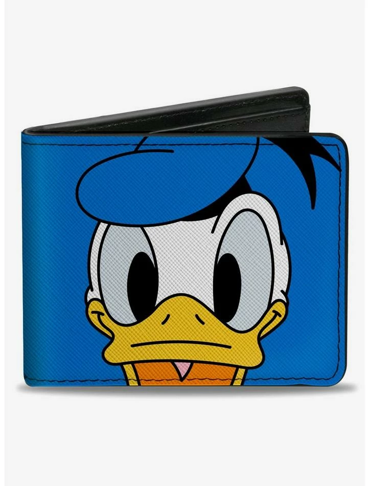 Brand new ✔️ Disney Donald Duck Face Close Up And Signature Bifold Wallet 🥰 1 Brand new ✔️ Disney Donald Duck Face Close Up And Signature Bifold Wallet 🥰