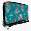 Best deal ✨ Disney The Little Mermaid Ariel With Flounder And Sebastian Blue Zip Around Wallet ❤️