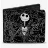 Buy 👍 The Nightmare Before ❄ Christmas Character Doodles Bifold Wallet 🤩