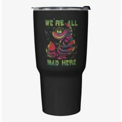 Top 10 👏 Disney Alice In Wonderland Cheshire We're All Mad Here Travel Mug ⭐